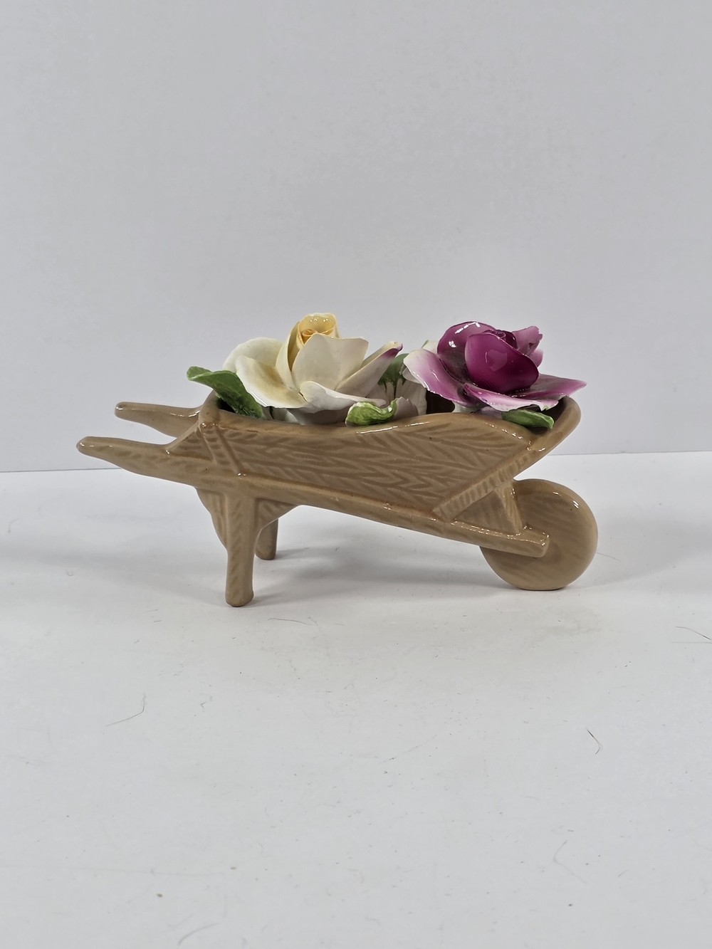 Vintage Chorley English Bone China Wheelbarrow With Roses Gardening Cottage Core